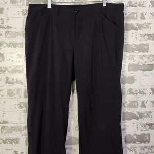 Eddie Bauer Women‎ Black Travel Hiking Pants Size 16 Button Ankle Outdoor Casual